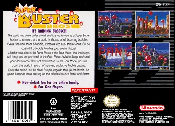 Super Buster Bros. (USA) (Beta) box cover back